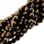 Fire Polished Faceted 6mm Round Beads 6"str - Dark Bronze