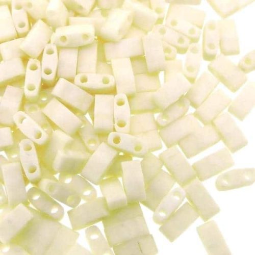 Miyuki Half Tila Beads Matte Opaque Cream