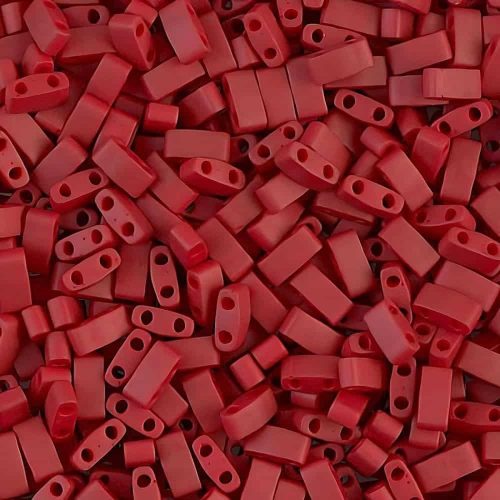 Miyuki Half Tila Beads 2.3 x 5mm 7.8GM Matte Metallic Brick Red