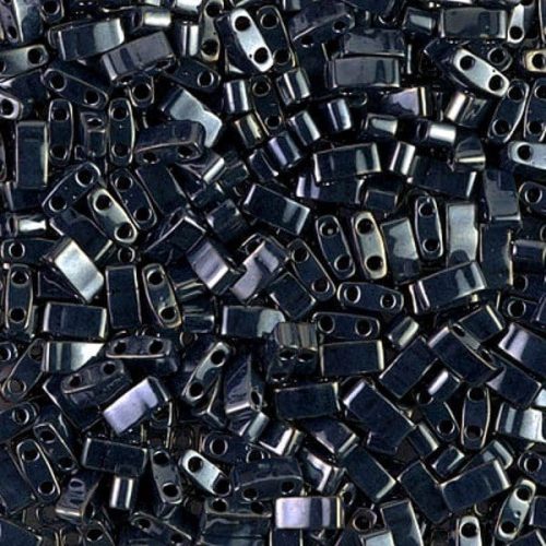 Miyuki Half Tila Beads 2.3 x 5mm 7.8GM Light Gunmetal
