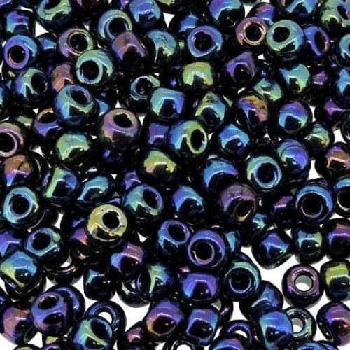 Miyuki Round Seed Beads 6/0 Black AB 20GM