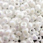 Miyuki Round Seed Beads 6/0 Opaque White AB 20GM