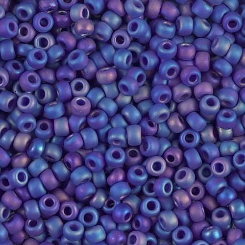 Miyuki Round Seed Beads Size 8/0 Matte Opaque Cobalt AB 22GM