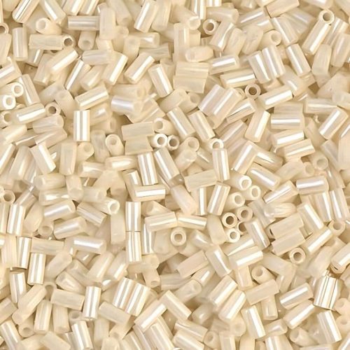Miyuki Bugle Beads Size #1, 3mm 19.5GM Ceylon Lt Yellow/Cream