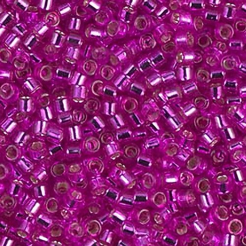 DB1340 Miyuki Delica Seed Beads 11/0 Silver Lined Bright Fuchsia