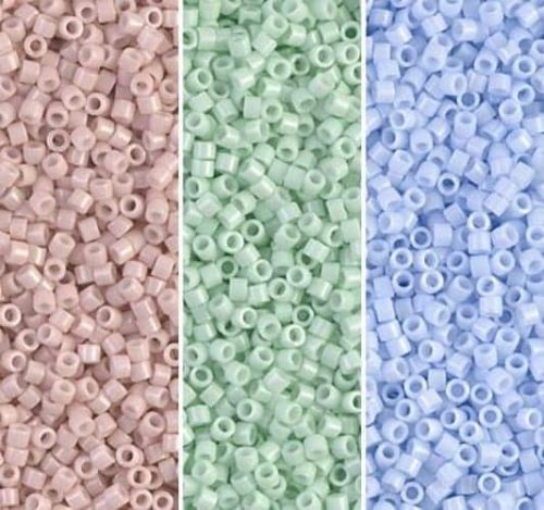 Miyuki Delica Seed Beads 11/0 Combo: Opq Champagne, Mint, Blue