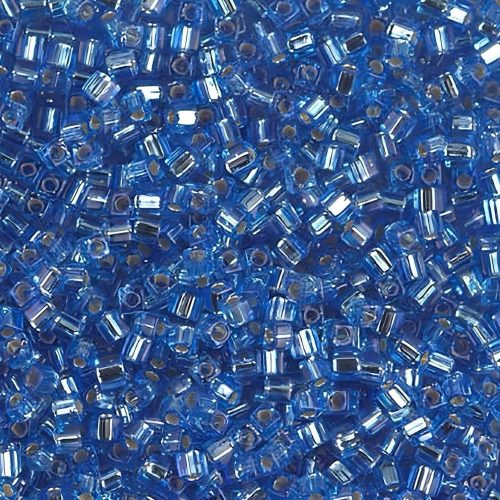 Miyuki Square Seed Beads 1.8mm, Silver Lined Sapphire 8.2GM