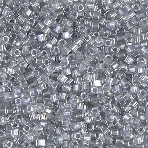 Miyuki Square Seed Beads 1.8mm, Sparkling Pewter Lnd Crstl 8.2GM