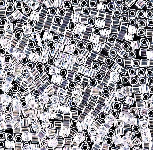 Miyuki Square Seed Beads 1.8mm, Crystal AB 8.2GM