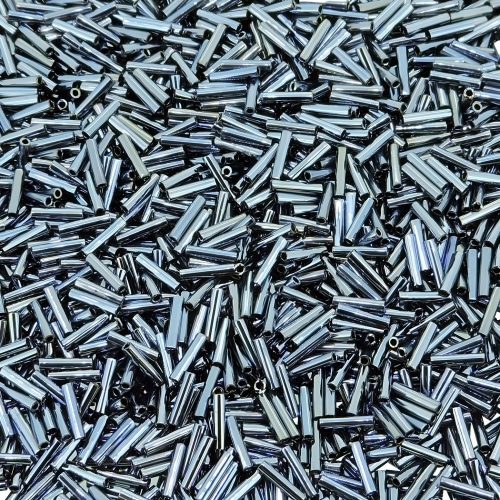 Miyuki Slender Bugle Beads 6mm x 1.3mm 13GM Metallic Lt Gunmetal