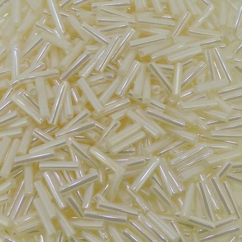 Miyuki Slender Bugle Beads 6mm x 1.3mm 13GM Ivory Ceylon