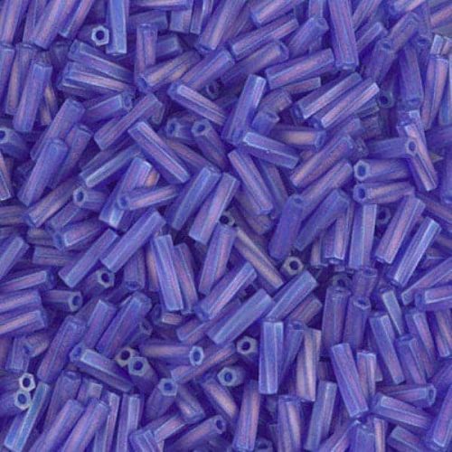 Miyuki Twisted Bugle Beads 6mm 17.5GM Matte Cobalt AB