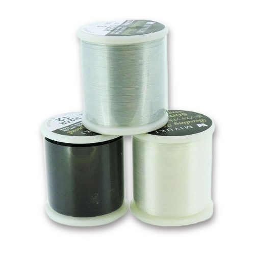 3 Pack Miyuki Beading Thread Size B 50M ea White, Black & Silver