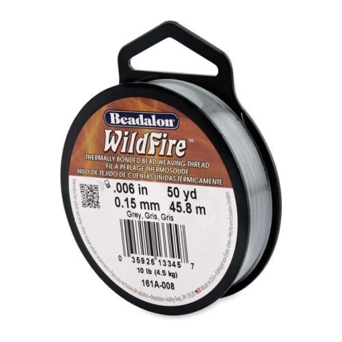 Beadalon Wildfire Beading Thread .006 Inch - 50 Yd Grey